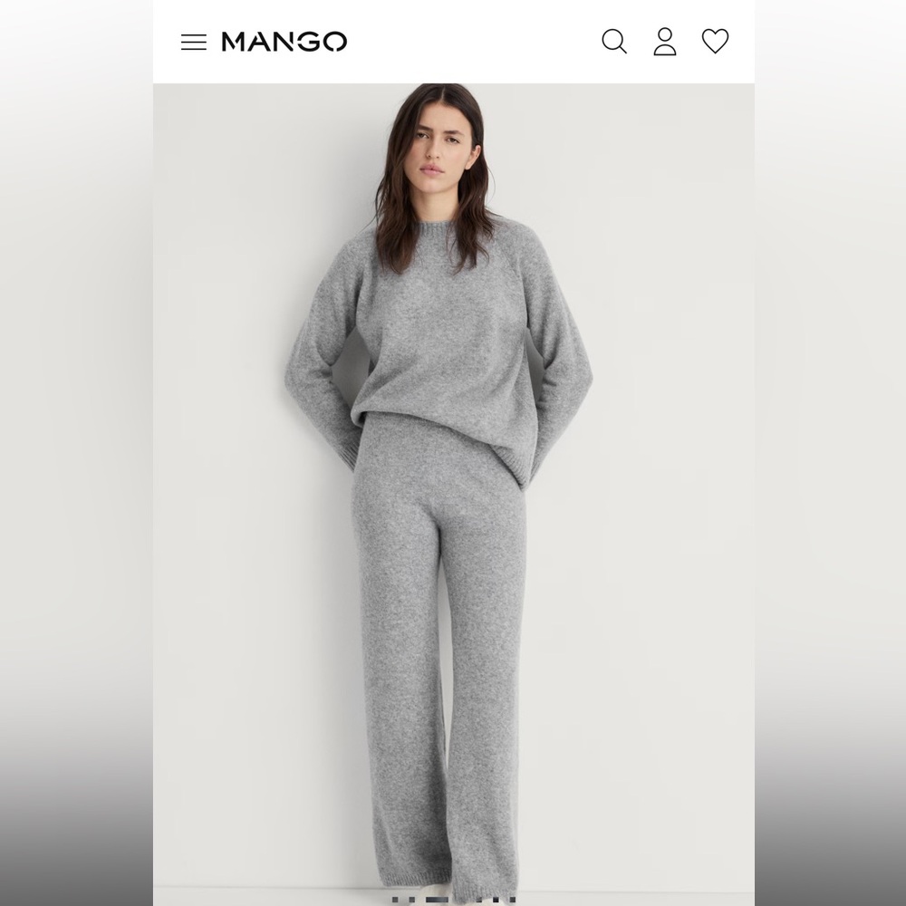 MANGO grey knit lounge pants